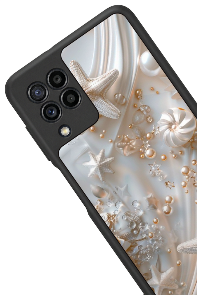 Samsung Galaxy M22 Uyumlu  İnci Tasarımlı Glossy Premium Kılıf