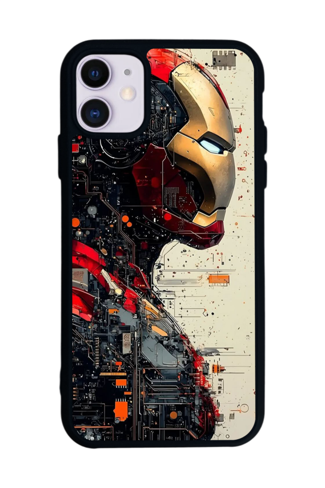 iPhone 11 Uyumlu  Iron Man ( Demir Adam ) Tasarımlı Glossy Premium Kılıf