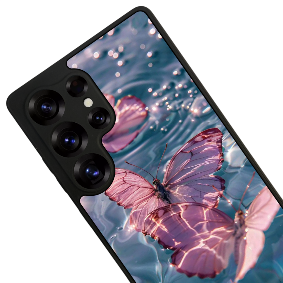 Samsung Galaxy S25 Ultra Uyumlu Kelebek Tasarımlı Glossy Premium Kılıf