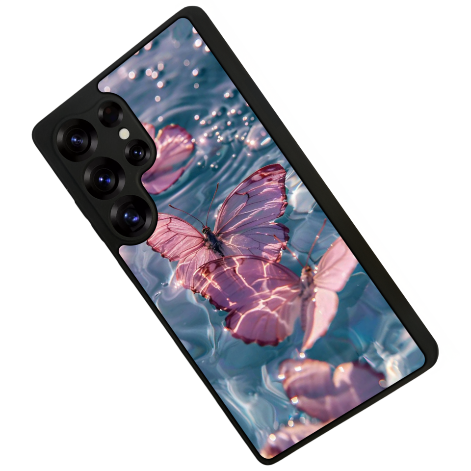 Samsung Galaxy S25 Ultra Uyumlu Kelebek Tasarımlı Glossy Premium Kılıf