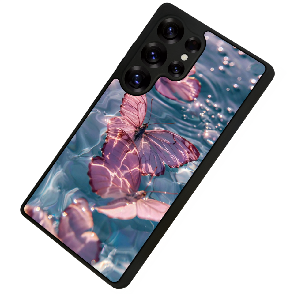 Samsung Galaxy S25 Ultra Uyumlu Kelebek Tasarımlı Glossy Premium Kılıf