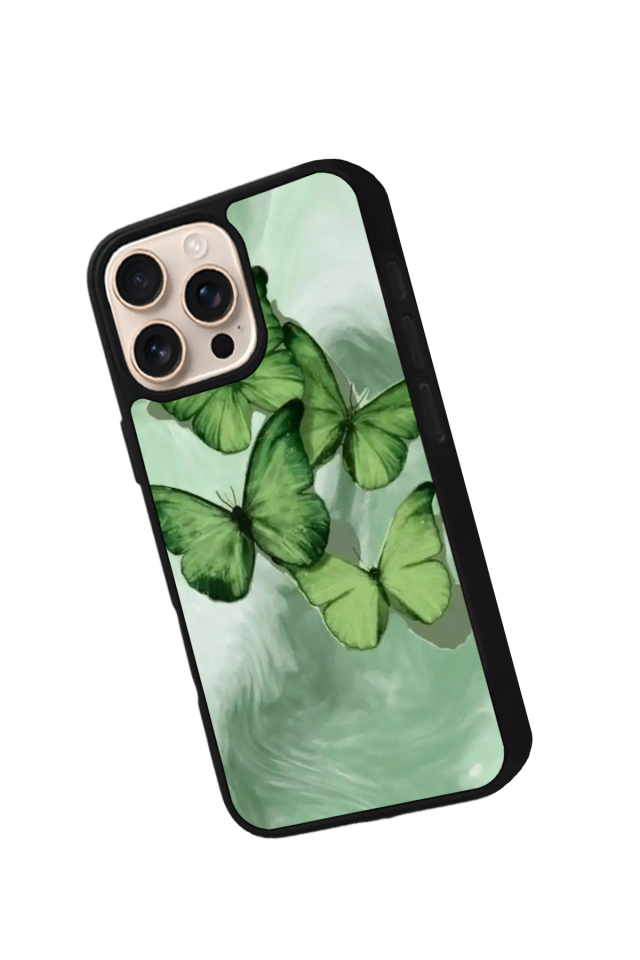 iPhone 15 Pro Uyumlu Kelebek Tasarımlı Glossy Premium Kılıf