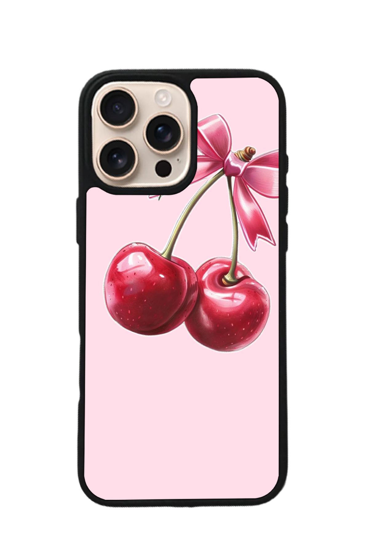 iPhone 15 Pro Max Uyumlu Kiraz Tasarımlı Glossy Premium Kılıf
