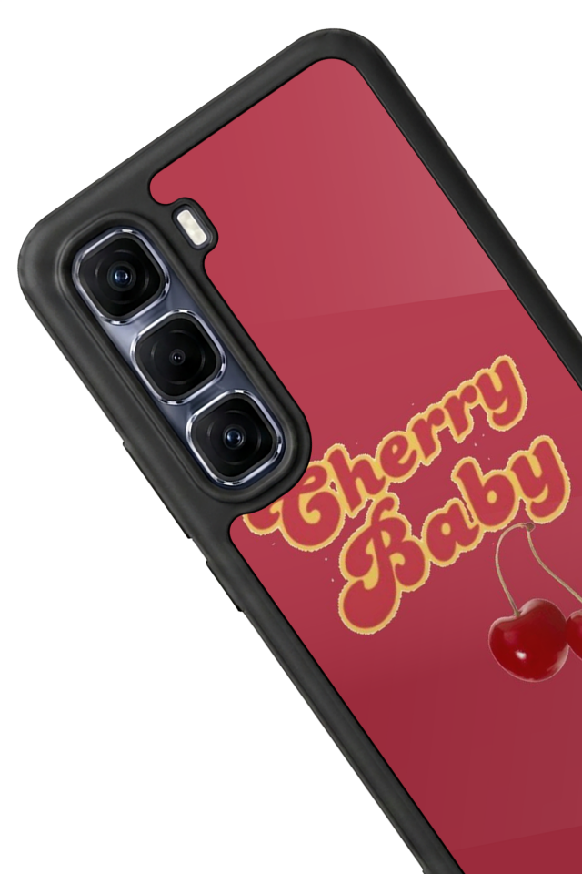 Infinix Hot 60 Pro Plus Uyumlu Kiraz Tasarımlı Glossy Premium Kılıf