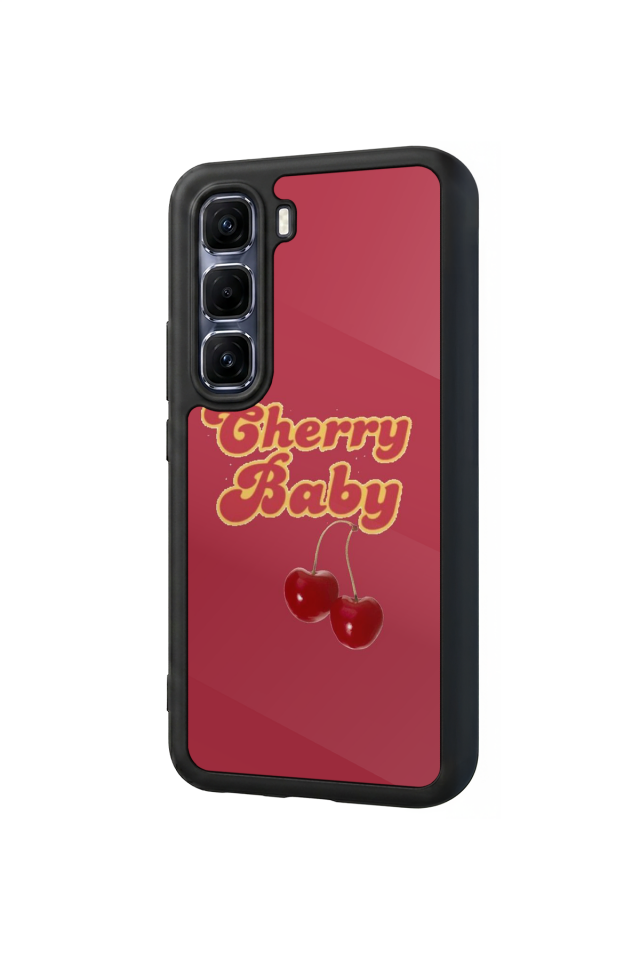 Infinix Hot 60 Pro Plus Uyumlu Kiraz Tasarımlı Glossy Premium Kılıf