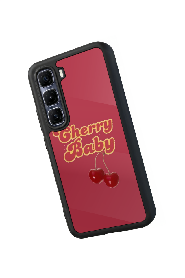 Infinix Hot 60 Pro Plus Uyumlu Kiraz Tasarımlı Glossy Premium Kılıf