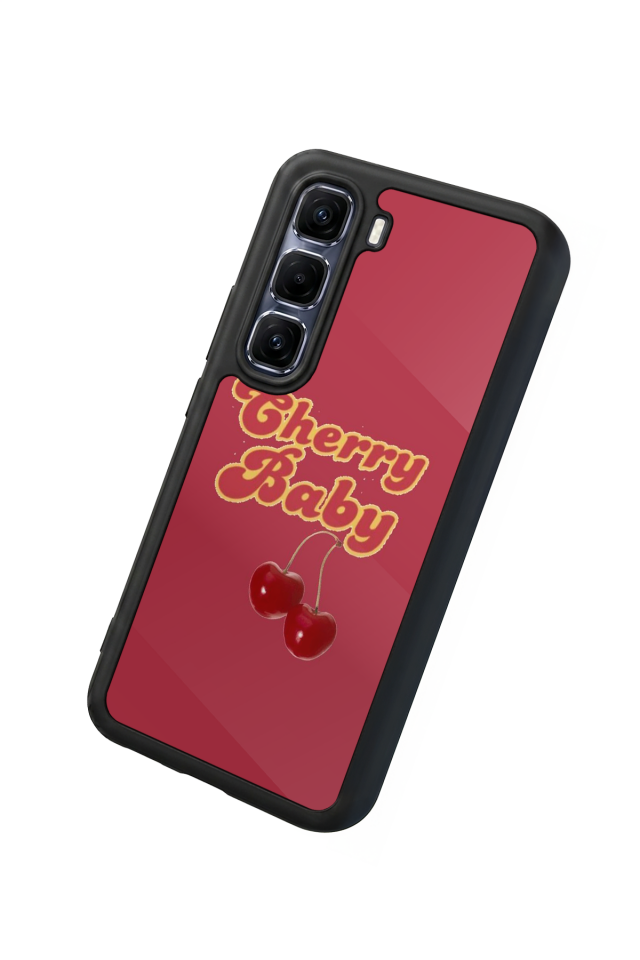 Infinix Hot 60 Pro Plus Uyumlu Kiraz Tasarımlı Glossy Premium Kılıf