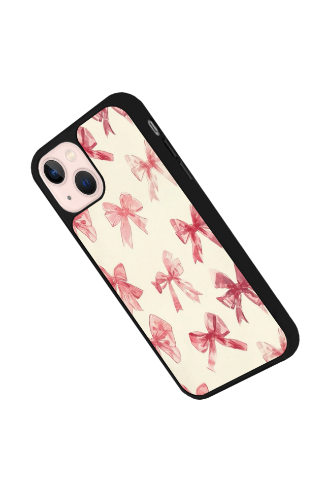 iPhone 13/14 Uyumlu Kurdele Tasarımlı Glossy Premium Kılıf