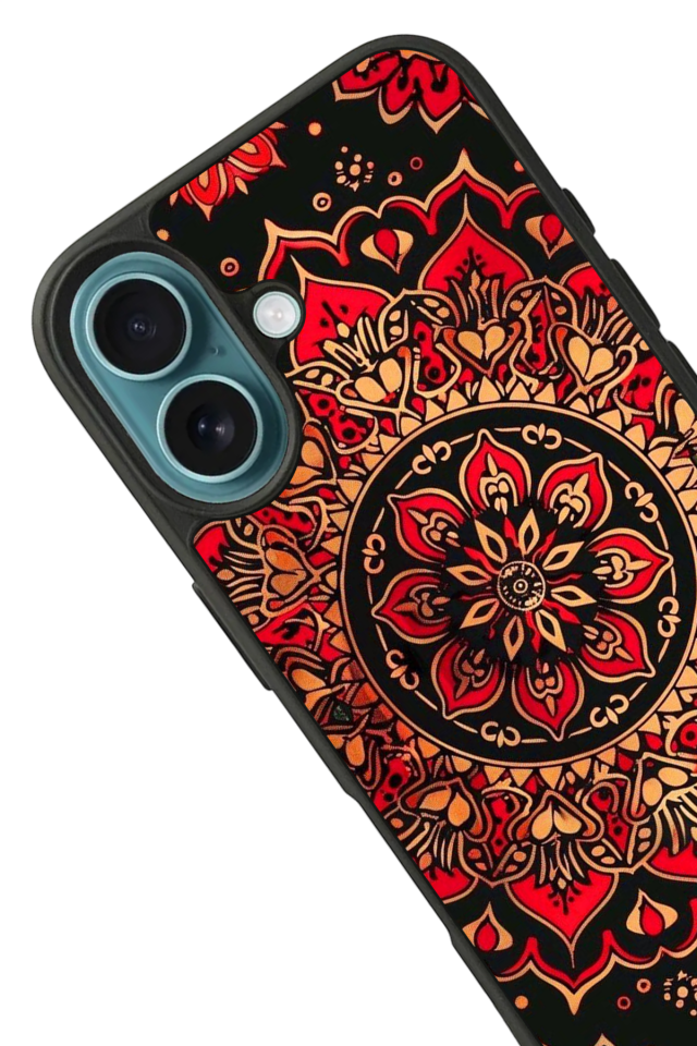 iPhone 16 Plus Uyumlu Mandala Tasarımlı Glossy Premium Kılıf