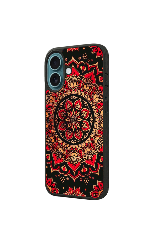 iPhone 16 Plus Uyumlu Mandala Tasarımlı Glossy Premium Kılıf
