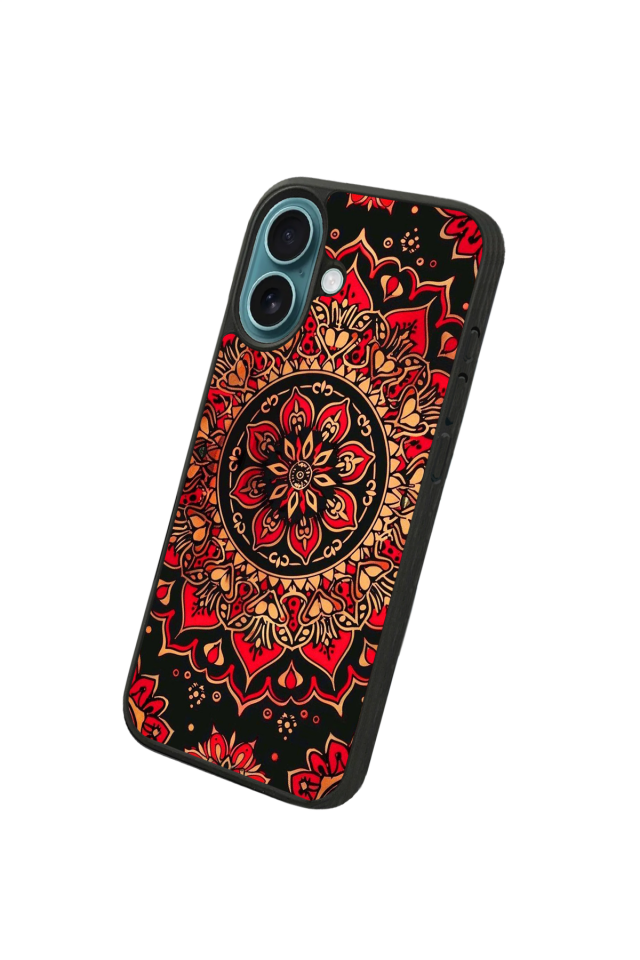 iPhone 16 Plus Uyumlu Mandala Tasarımlı Glossy Premium Kılıf
