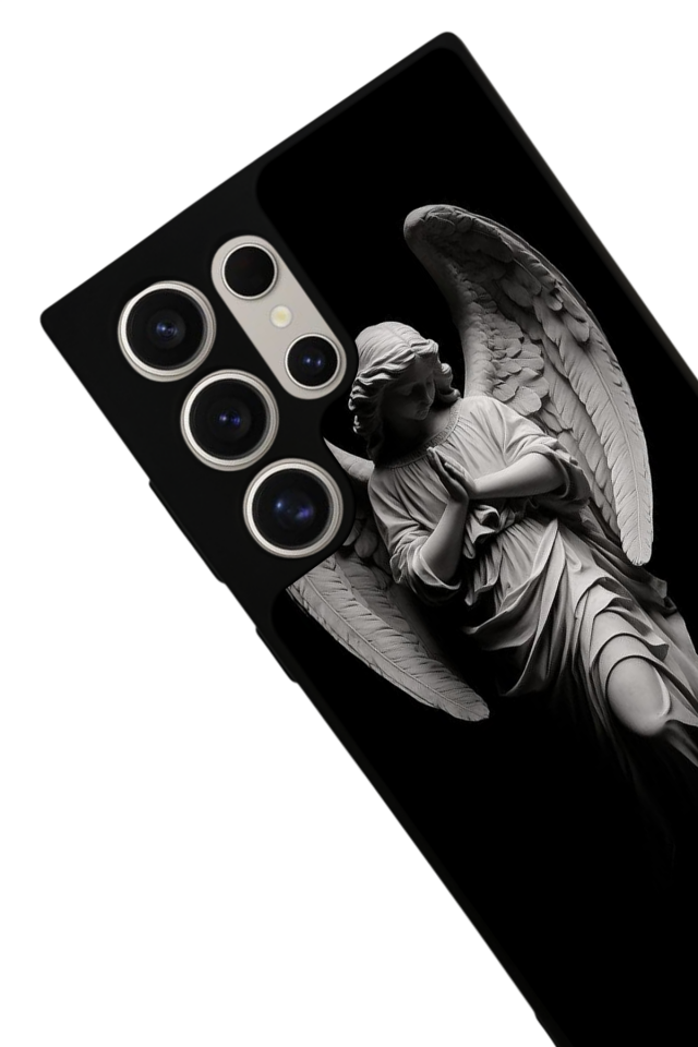 Samsung Galaxy S22 Ultra Uyumlu Melek Tasarımlı Glossy Premium Kılıf