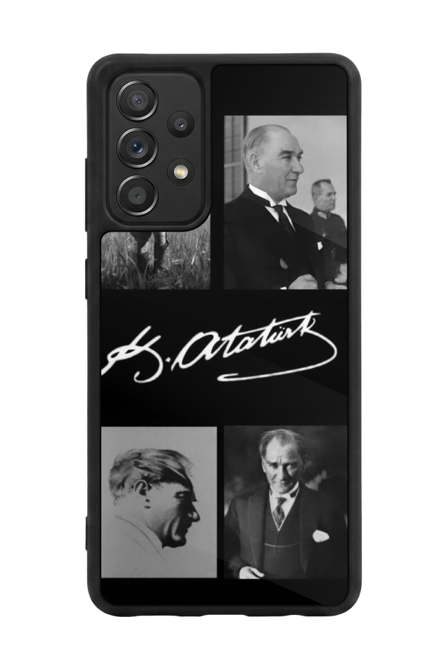 Samsung Galaxy A72 Uyumlu Mustafa Kemal Ataturk Tasarımlı Glossy Premium Kılıf