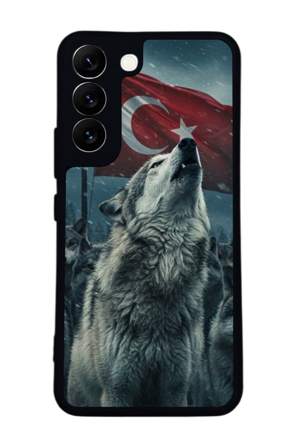 Samsung Galaxy S22 Uyumlu Bozkurt Tasarımlı Glossy Premium Kılıf