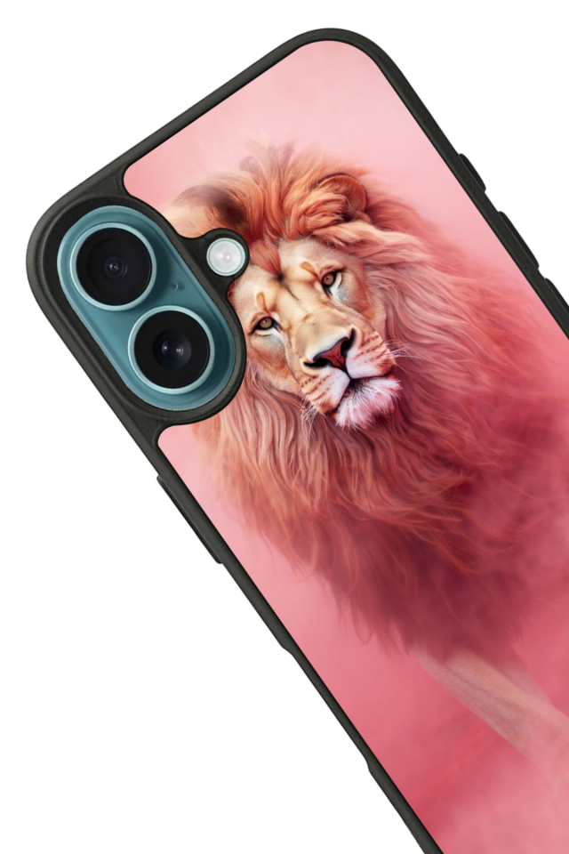 iPhone 16 Uyumlu Aslan Tasarımlı Glossy Premium Kılıf