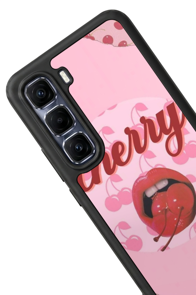 Infinix Hot 60 Pro Plus Uyumlu Kiraz Tasarımlı Glossy Premium Kılıf
