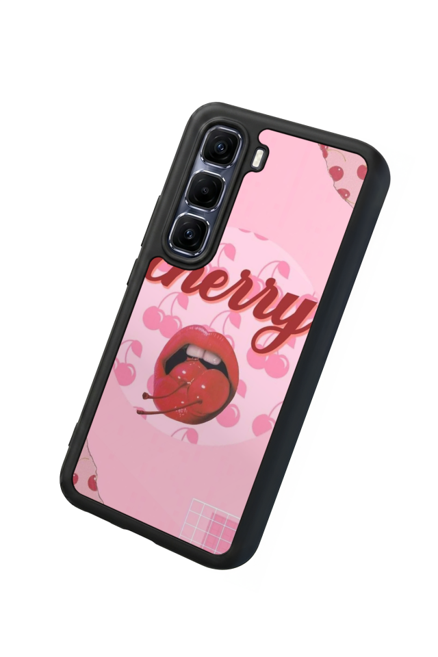 Infinix Hot 60 Pro Plus Uyumlu Kiraz Tasarımlı Glossy Premium Kılıf