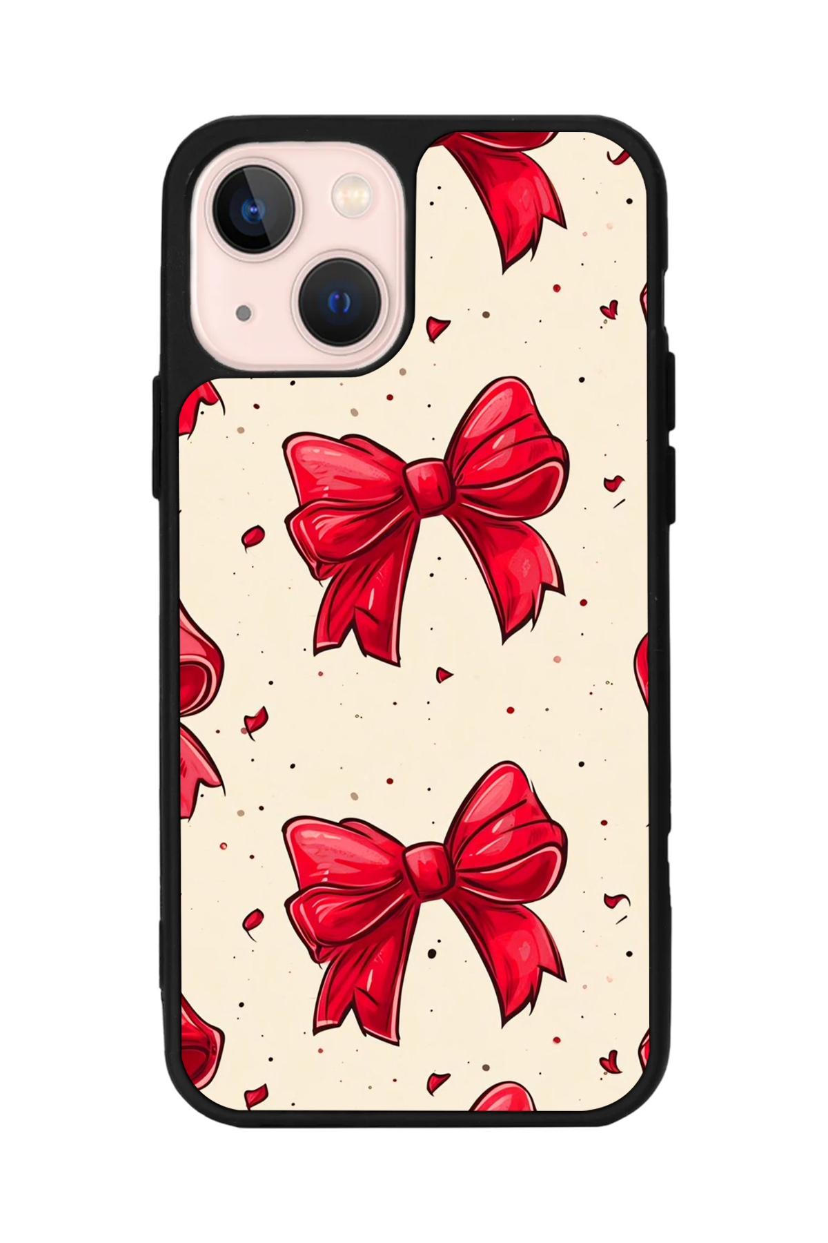 iPhone 13/14 Uyumlu Kurdele Tasarımlı Glossy Premium Kılıf