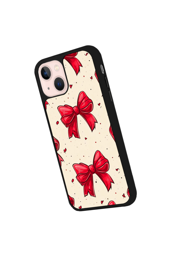 iPhone 13/14 Uyumlu Kurdele Tasarımlı Glossy Premium Kılıf