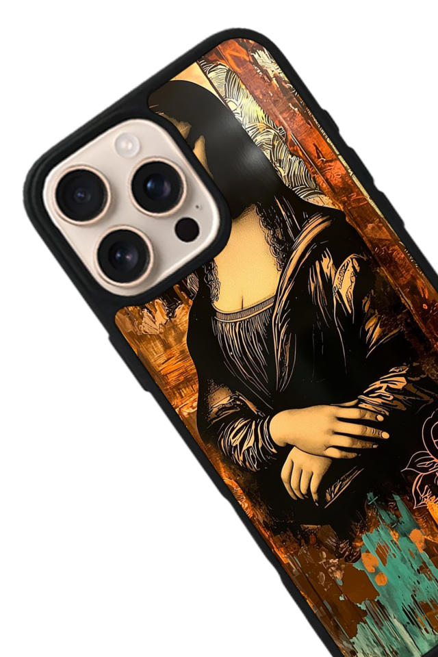 iPhone 14 Pro Max Uyumlu Monalisa Tasarımlı Glossy Premium Kılıf