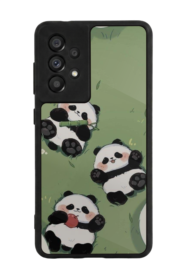 Samsung Galaxy A73 Uyumlu Panda Tasarımlı Glossy Premium Kılıf