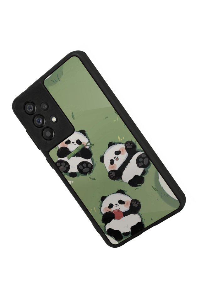 Samsung Galaxy A73 Uyumlu Panda Tasarımlı Glossy Premium Kılıf