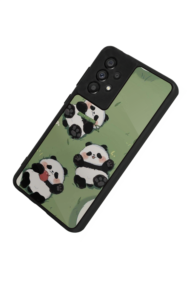 Samsung Galaxy A73 Uyumlu Panda Tasarımlı Glossy Premium Kılıf