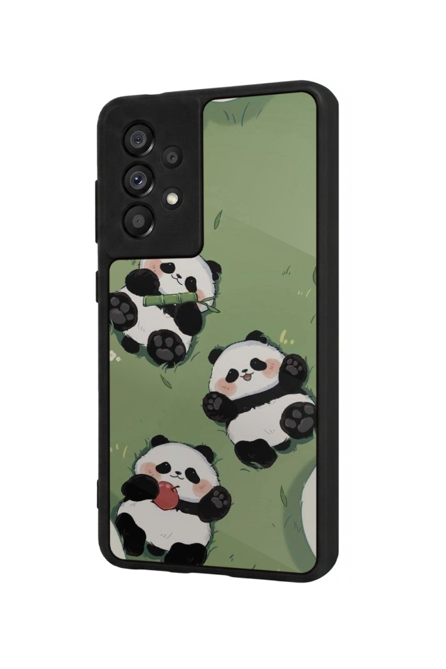 Samsung Galaxy A73 Uyumlu Panda Tasarımlı Glossy Premium Kılıf