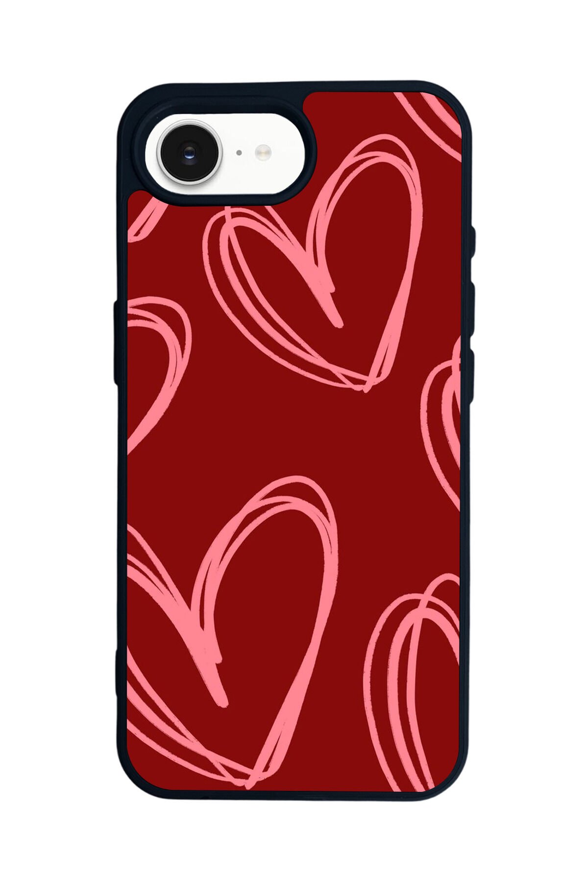 iPhone 16E Uyumlu Kalp Love Tasarımlı Glossy Premium Kılıf