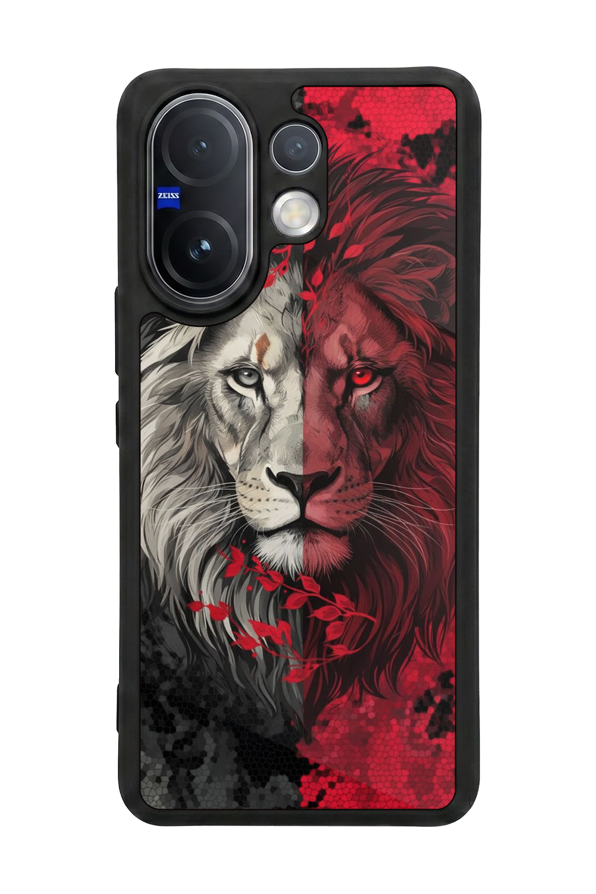 Vivo V60 Uyumlu Aslan Tasarımlı Glossy Premium Kılıf