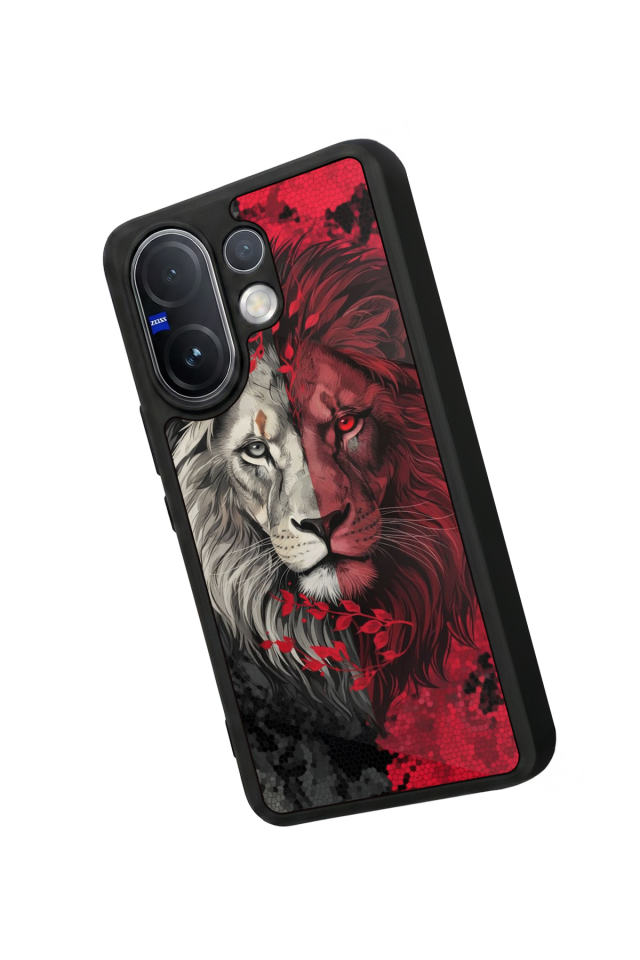 Vivo V60 Uyumlu Aslan Tasarımlı Glossy Premium Kılıf