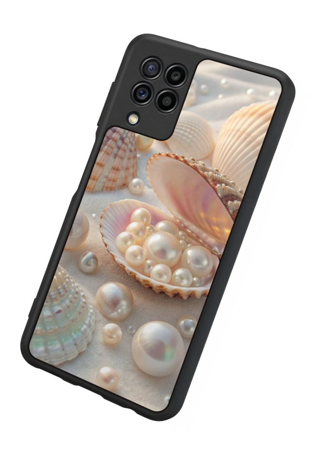Samsung Galaxy M22 Uyumlu  İnci Tasarımlı Glossy Premium Kılıf