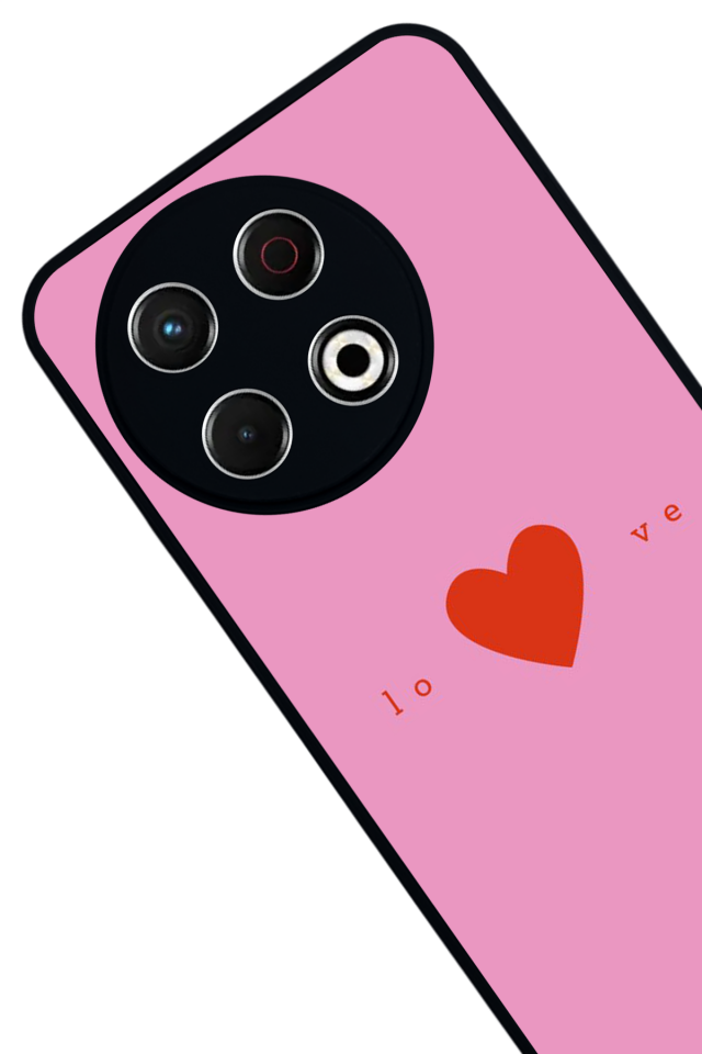 Tecno Spark 30 Pro Uyumlu Kalp Love Tasarımlı Glossy Premium Kılıf