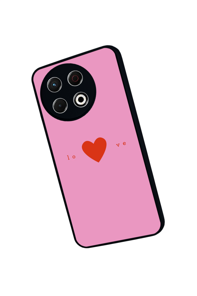 Tecno Spark 30 Pro Uyumlu Kalp Love Tasarımlı Glossy Premium Kılıf