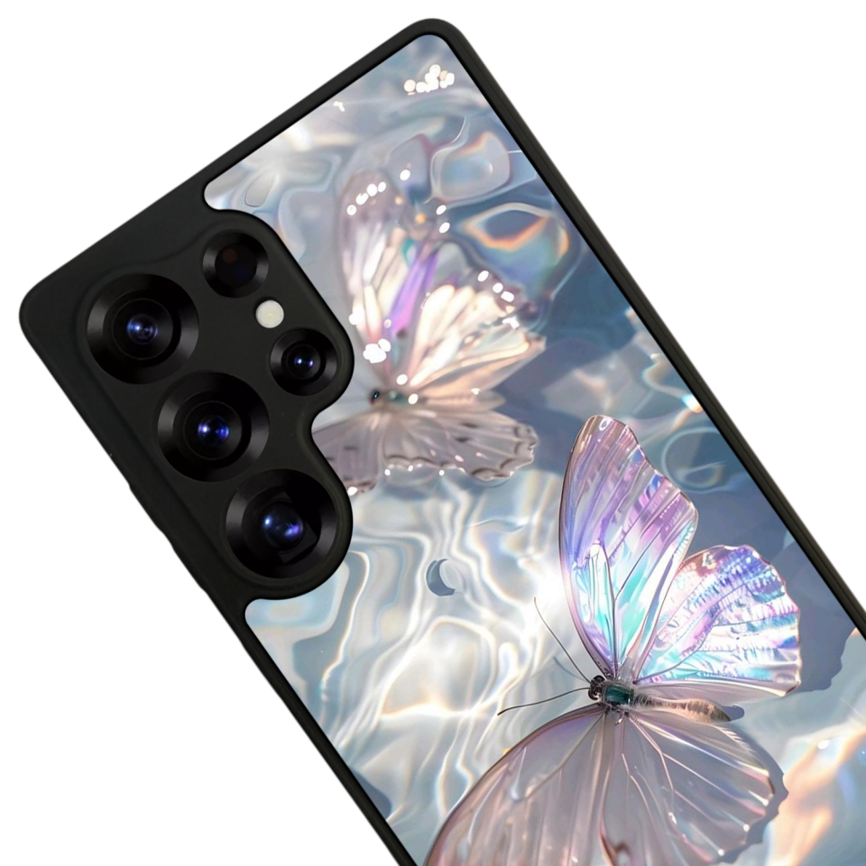 Samsung Galaxy S25 Ultra Uyumlu Kelebek Tasarımlı Glossy Premium Kılıf