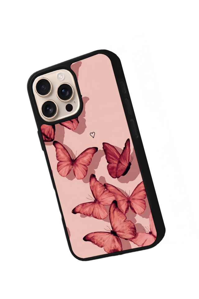 iPhone 15 Pro Uyumlu Kelebek Tasarımlı Glossy Premium Kılıf