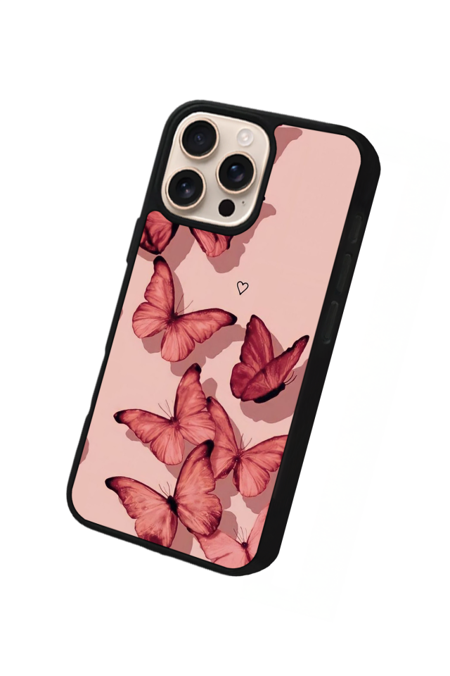 iPhone 15 Pro Uyumlu Kelebek Tasarımlı Glossy Premium Kılıf