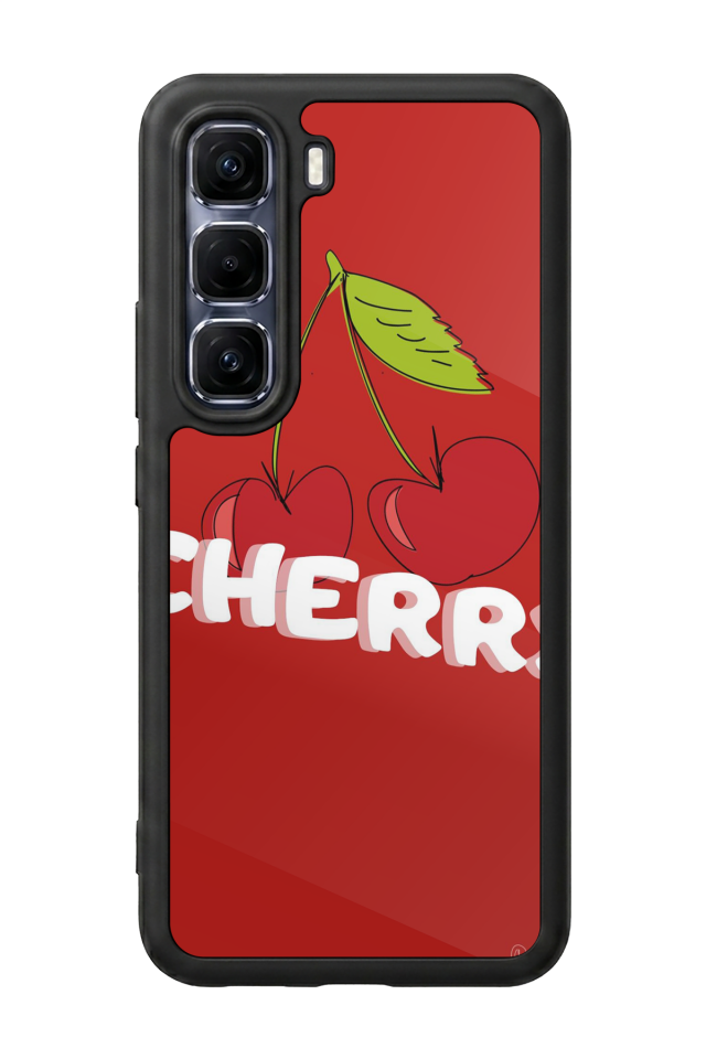 Infinix Hot 60 Pro Plus Uyumlu Kiraz Tasarımlı Glossy Premium Kılıf