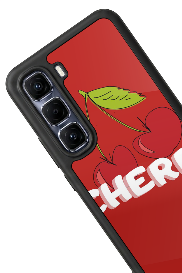 Infinix Hot 60 Pro Plus Uyumlu Kiraz Tasarımlı Glossy Premium Kılıf