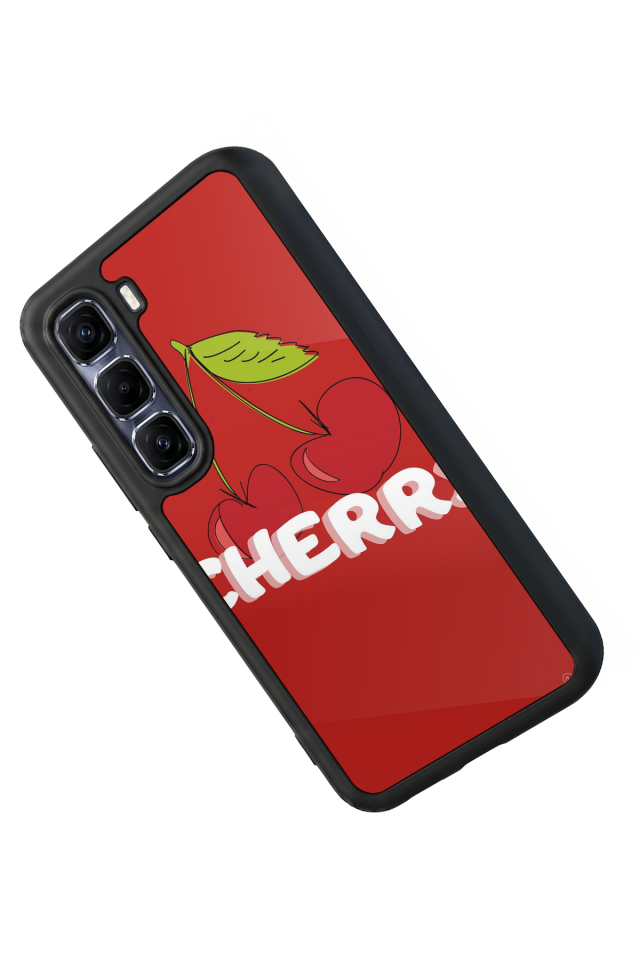 Infinix Hot 60 Pro Plus Uyumlu Kiraz Tasarımlı Glossy Premium Kılıf