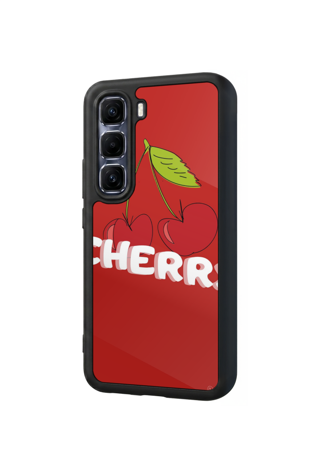 Infinix Hot 60 Pro Plus Uyumlu Kiraz Tasarımlı Glossy Premium Kılıf