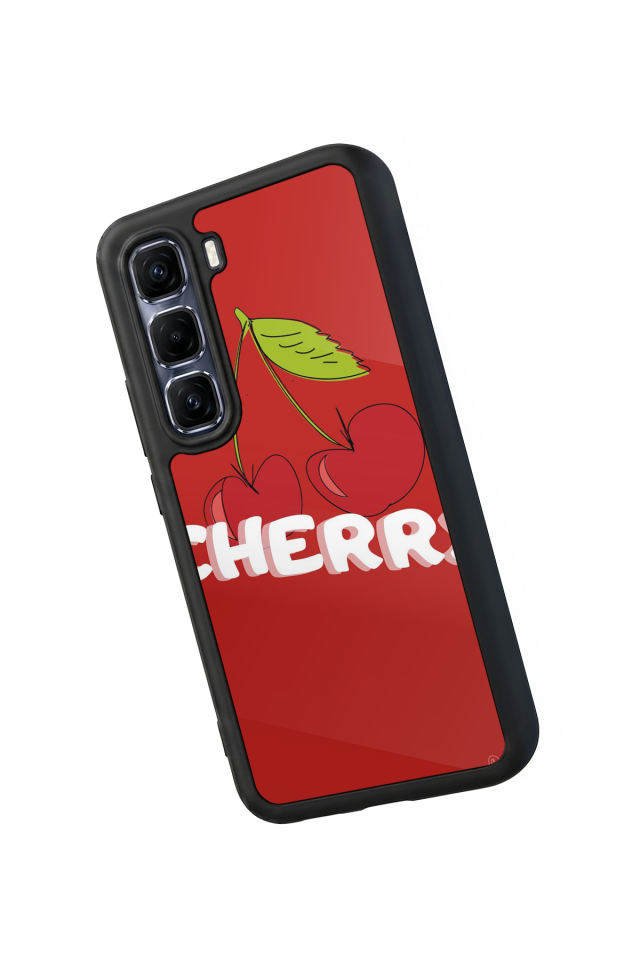 Infinix Hot 60 Pro Plus Uyumlu Kiraz Tasarımlı Glossy Premium Kılıf