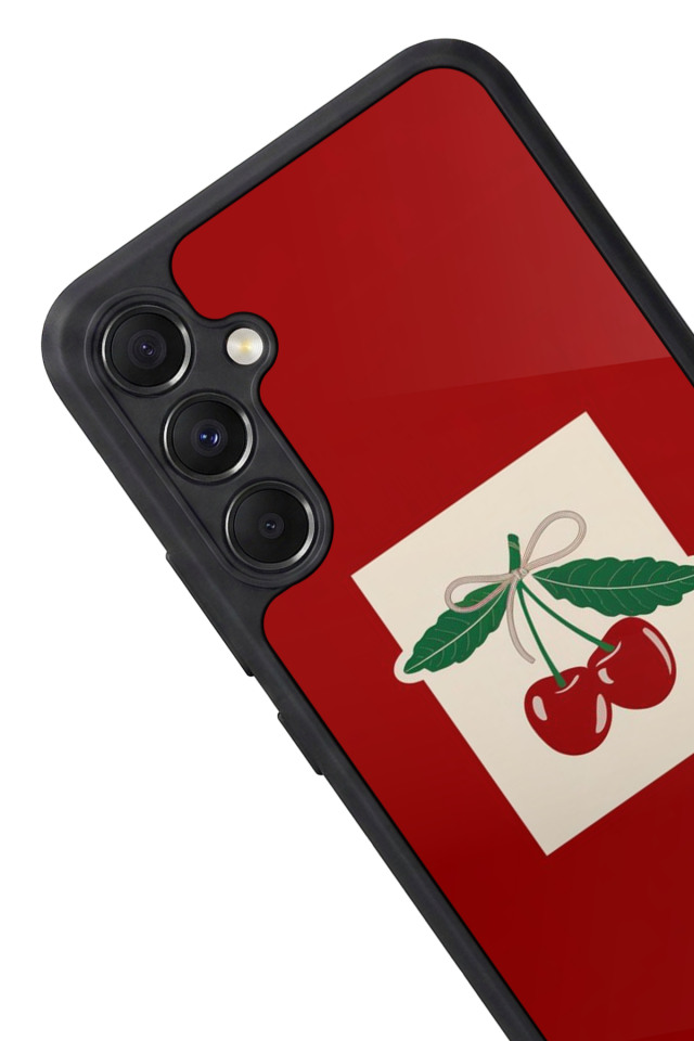 Samsung Galaxy A34 Uyumlu Kiraz Tasarımlı Glossy Premium Kılıf