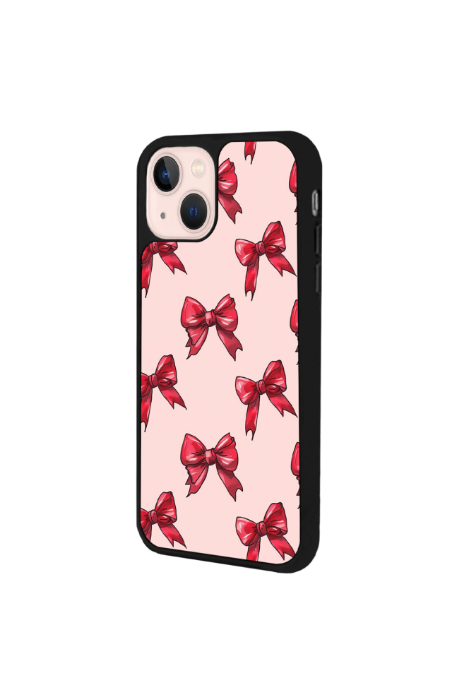 iPhone 13/14 Uyumlu Kurdele Tasarımlı Glossy Premium Kılıf