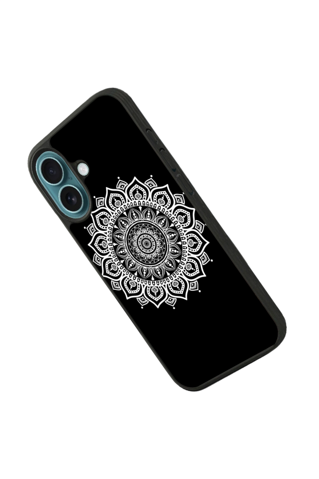 iPhone 16 Plus Uyumlu Mandala Tasarımlı Glossy Premium Kılıf