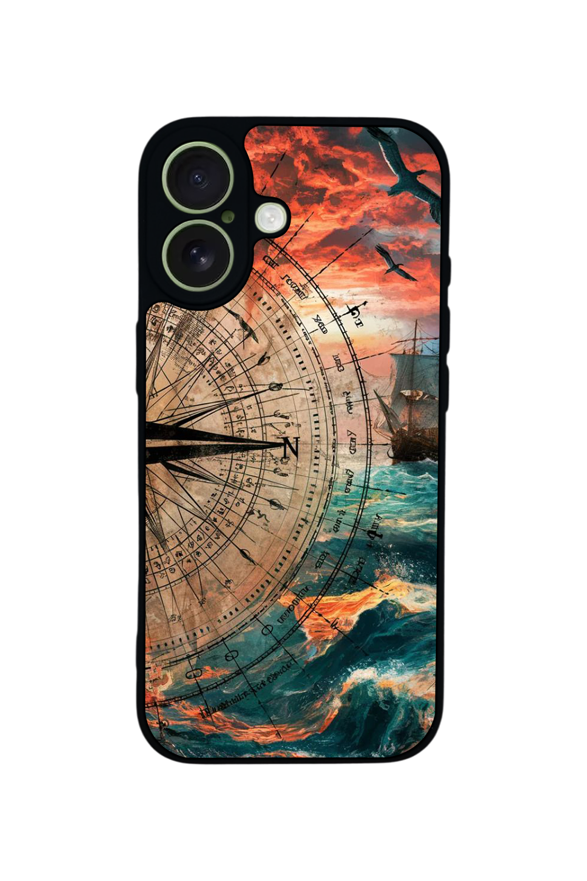 iPhone 17 Uyumlu Pusula Tasarımlı Glossy Premium Kılıf