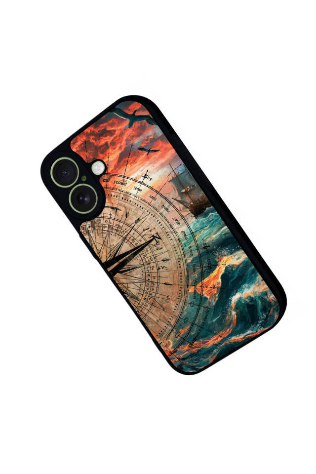 iPhone 17 Uyumlu Pusula Tasarımlı Glossy Premium Kılıf