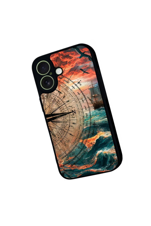 iPhone 17 Uyumlu Pusula Tasarımlı Glossy Premium Kılıf