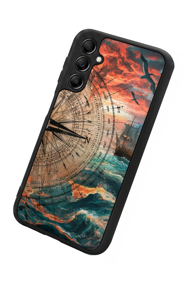 Samsung Galaxy A14 Uyumlu Pusula Tasarımlı Glossy Premium Kılıf