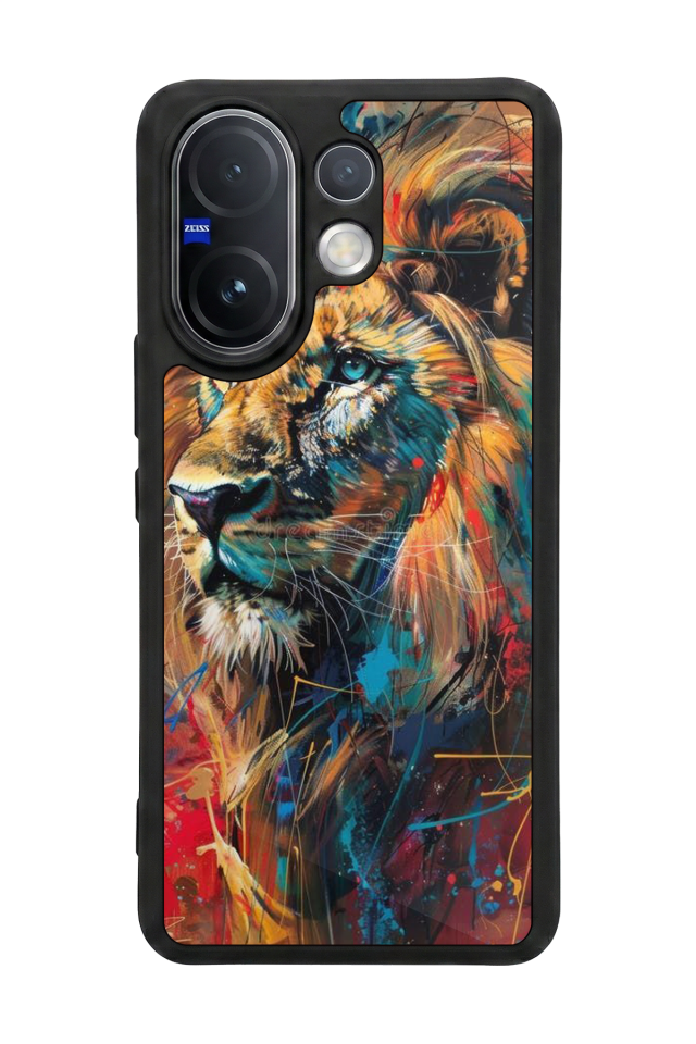 Vivo V60 Uyumlu Aslan Tasarımlı Glossy Premium Kılıf
